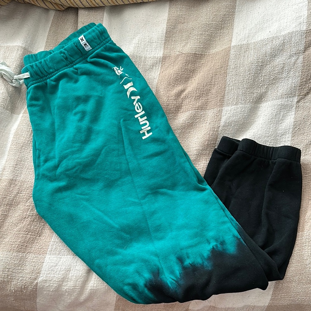Hurley Blue and Black Track Pants with Drawstring
